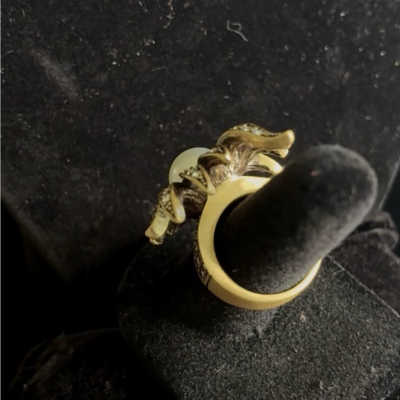 Heidi Daus Gold and Pearl Sunburst Ring sz4.5 - Picture 4 of 5